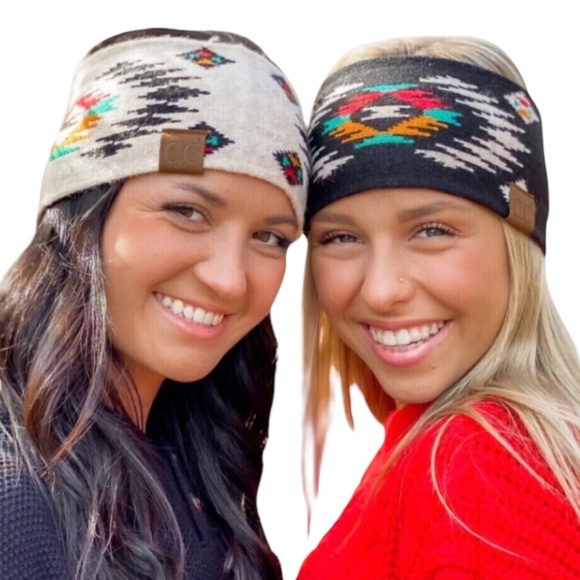 Southwestern Aztec Print Winter Ear Warmers Knit Headbands HeadWr - Picture 3 of 11